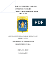 Aseguramiento de La Calidad Educativa en América Latina