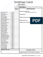 Hewes Room: Daily Call Sheet