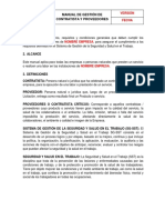 Manual de Gestión de Contratista y Proveedores