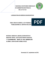 Ensayo Sobre La Lftse Derecho Laboral Burocrático I