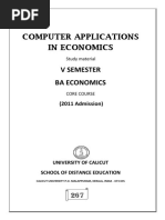 VSem BA Economics CoreCourse Computer Application in Economics