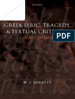 W S Barret - Greek Lyric Tragedy and Textual Criticism PDF