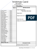 Hewes Room: Daily Call Sheet