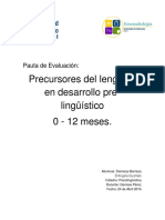 Pauta de Evaluacion Precursores Del Lenguaje