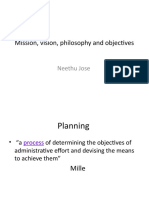 Mission, Vision, Philosophy and Objectives