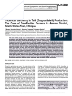 Technical Efficiency in Teff (Eragrostis Teff) Production: The Case of Smallholder Farmers in Jamma District, South Wollo Zone, Ethiopia