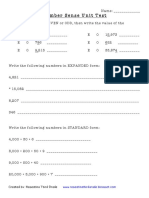 Number Sense Unit Test: Created By: Repeating Third Grade