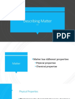 Describing Matter