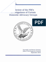 FBI Investigations of Domestic Groups