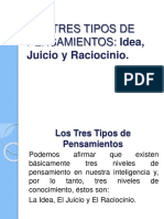 Tres Tipos de Pensamientos Ideas, Juicio y Raciocinio PDF