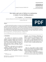 Josephson, 1999 - The Causes and Costs of Defects in Construction - A Study of Seven Building Projects