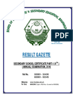 Result Gazette SSC Part-I, 9th Annual Examination, 2018, B.I.S.E, Bahawalpur PDF