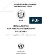 Manual For The Gaw Precipitation Chemistry Programme: World Meteorological Organization Global Atmosphere Watch