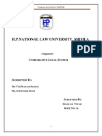 H.P.National Law University, Shimla: Assignment-Omparative Egal Ystem