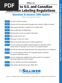 Guide To U.S. and Canadian Nutrition Labeling Regulations: Questions & Answers 2004 Update