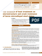 The Influence of Heat Treatment On Microstructure and Crack Resistance of Boron Microalloyed Steel Plates