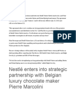 Nestlé Enters Into Strategic Partnership With Belgian Luxury Chocolate Maker Pierre Marcolini