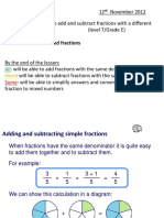 Adding and Subtracting Fractions Different Denominators