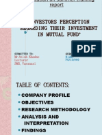 Investors Perception Regarding Their Investment ' in Mutual Fund