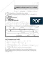 To Estimate Manning's Roughness Coefficient (N) and Chezy's Coefficient (C) For Open Channel Flow.