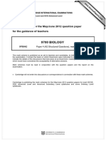 9700 BIOLOGY: MARK SCHEME For The May/June 2012 Question Paper For The Guidance of Teachers