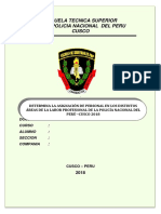 Monografia de Determina La Asignación de Personal en Los Distintos Áreas de La Labor Profesional de La Policía Nacional Del Perú - Cusco 2018