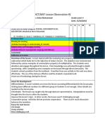 Competency Area: MCT/MST Lesson Observation #1