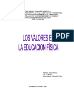 Ensayo de Valores en La Educacion Fisica