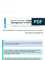 Journal Reading: Diagnosis And: Management of Osteomyelitis