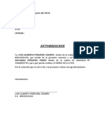 Carta de Autorizacion Convenio de Pagos