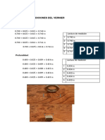 Registros Lectura de Mediciones Del Vernier: Tuerca Largo