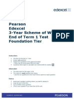 3-Year SoW End of Term 1 Foundation Test