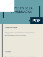 Especies de La Comunicación