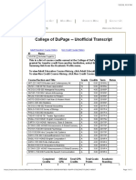 College of Dupage - Unofficial Transcript