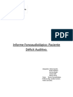 Informe Paciente Con Déficit Auditivo