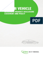 Motor Vehicle: Insurance Product Disclosure Statement and Policy