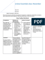 Pre-Work For Interview Essentials Class: November 2018: Story Toolbox Worksheet