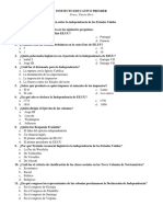 Examen Sobre La Independencia de Los Estados Unidos