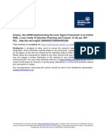 Antony, Jiju (2006) Implementing The Lean Sigma Framework in An Indian SME: A Case Study. Production Planning and Control, 17 (4) - Pp. 407