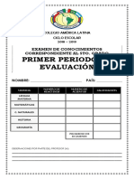 Examen Del Primer Periodo 2018