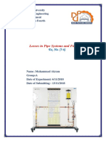 Losses in Pipe Systems and Fittings