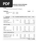 Análisis de Costos Unitarios Concreto Permeable