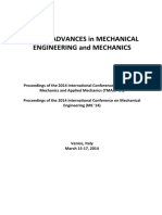 Recent Advances in Mechanical Engineering and Mechanics