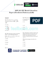 Live Leak - RPF SI CBT Model Question Paper (Predicted Pattern 2018)