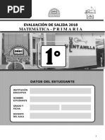 1° Grado Evaluación de Salida de Matematica