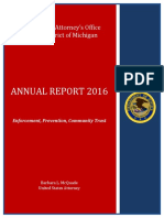 United States Attorney's Office Eastern District of Michigan 2016 Annual Report - Barbara McQuade