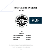 The Structure of English Text: Group 4 Aulia Risqa Handayani 1852044011 Rezky Ramdani 1852044015 Wahdaniah 1852044017