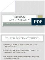 Writing Academically: From Mylecure To One'Slecture