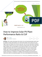 How To Improve Solar PV Plant Performance Ratio & CUF