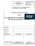 Work Instruction FOR: Calibration of Pressure Gauge by Dead Weight Tester